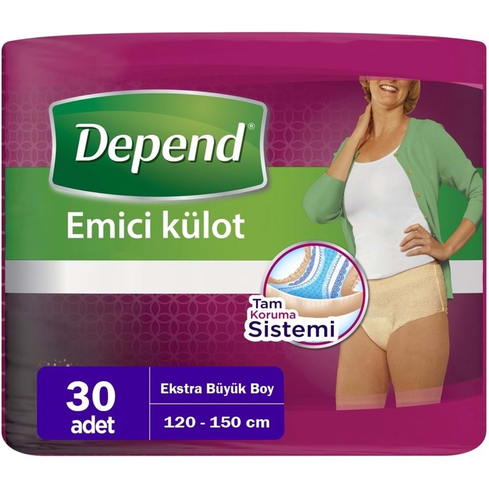Depend Emici Külot Yetişkin Bezi XL - Extra Büyük Kadın (30 Adet)
