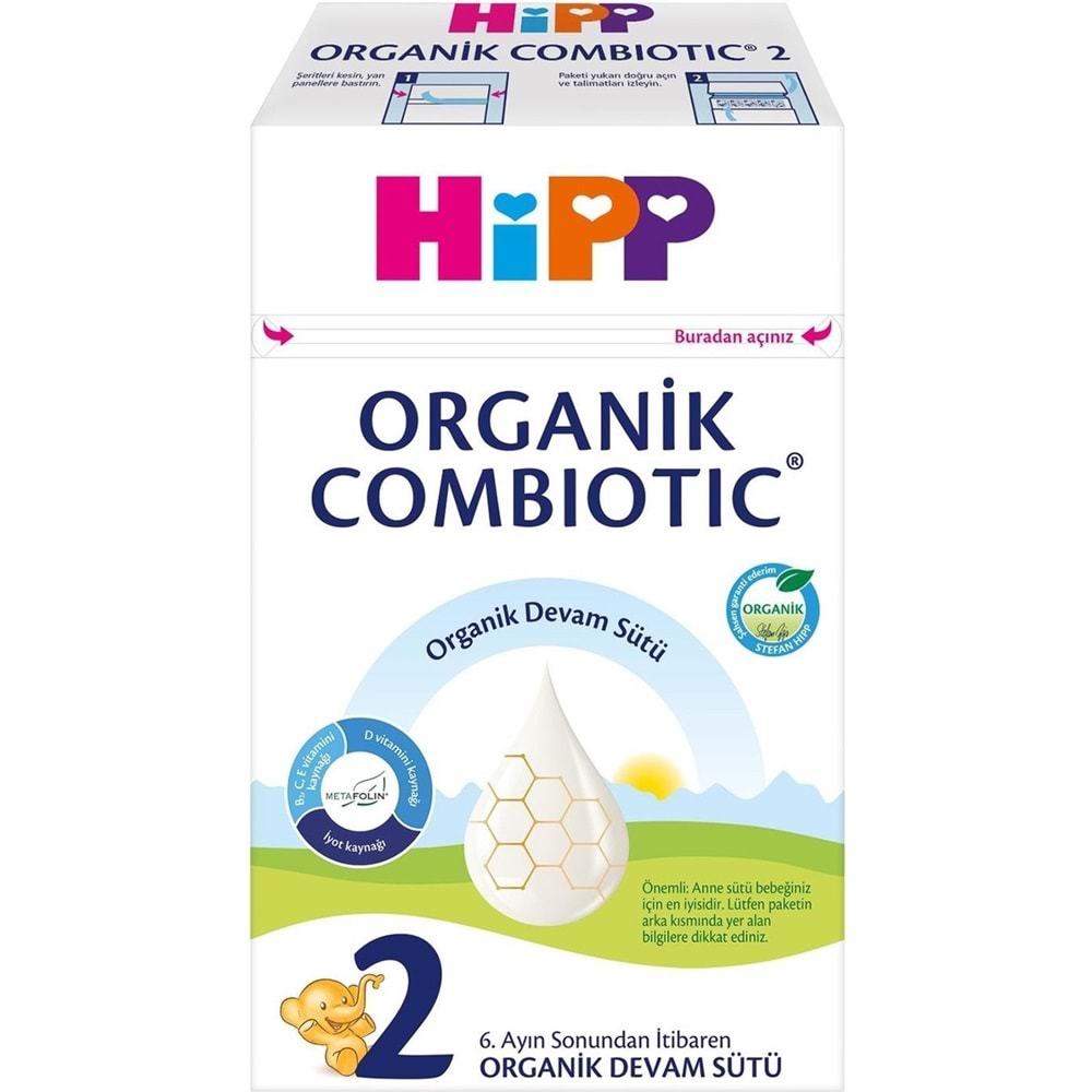Hipp Organik Combiotic Devam Sütü 600GR No:2 (6-12 Ay)