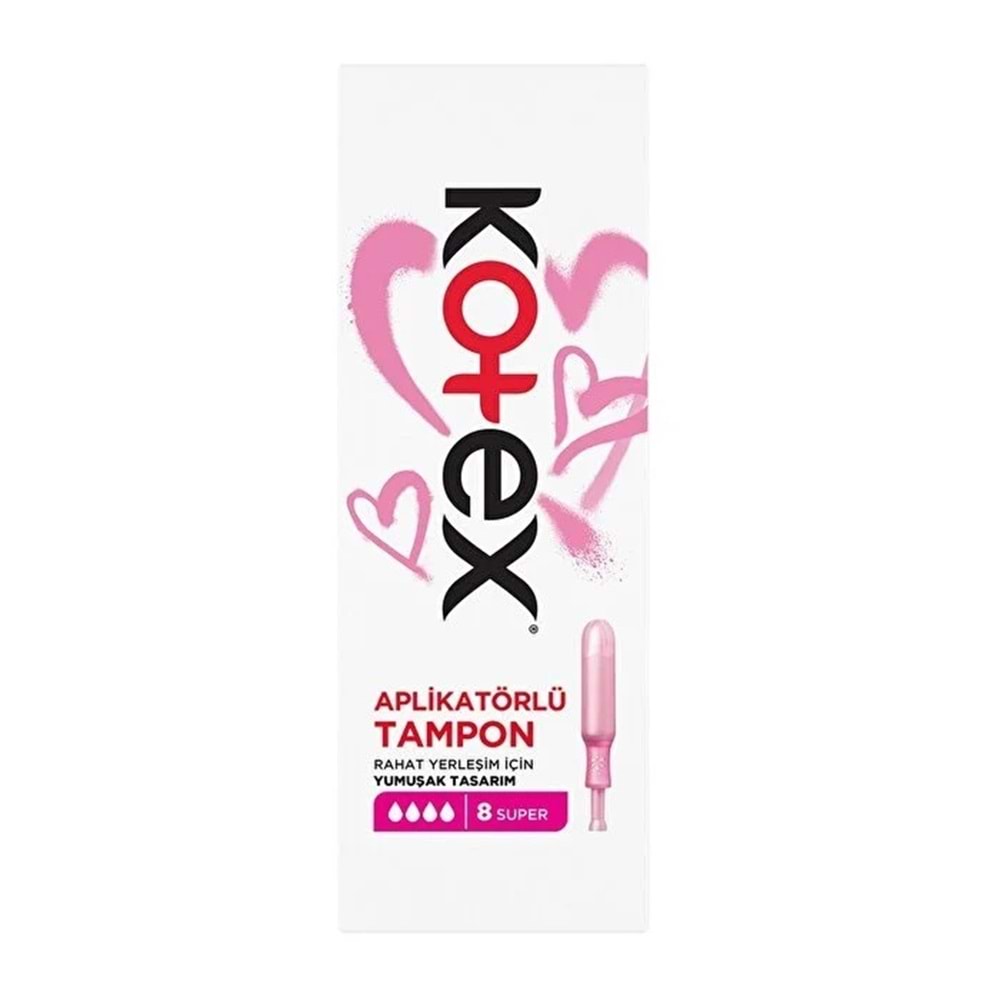 Kotex Aplikatörlü Tampon 8 Adet Süper Tekli Pk