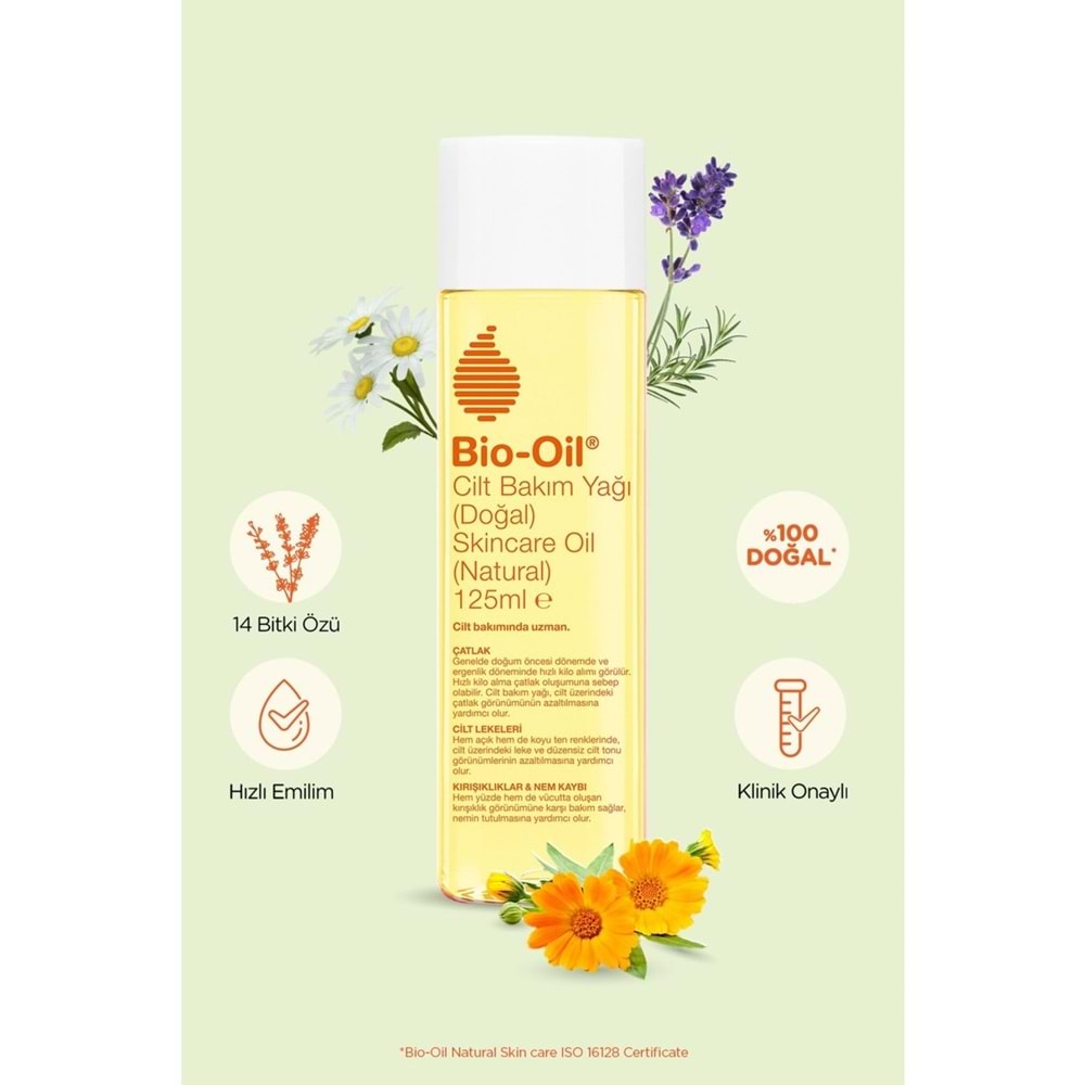 Bio-Oil %100 Natural Çatlak Karşıtı & Leke Karşıtı Nemlendirici Doğal Cilt Bakım Yağı 125ML