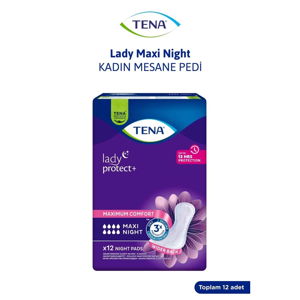 Tena Lady Protect Mesane Pedi Maxi Night Geceye Özel 12 Adet