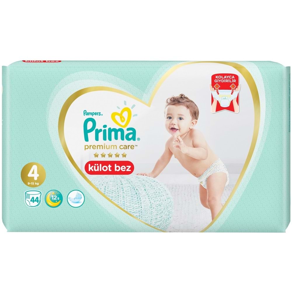 Prima Premium Care Külot Bebek Bezi 4 Beden 9-15 KG Maxi 44 Adet Ekonomik Pk