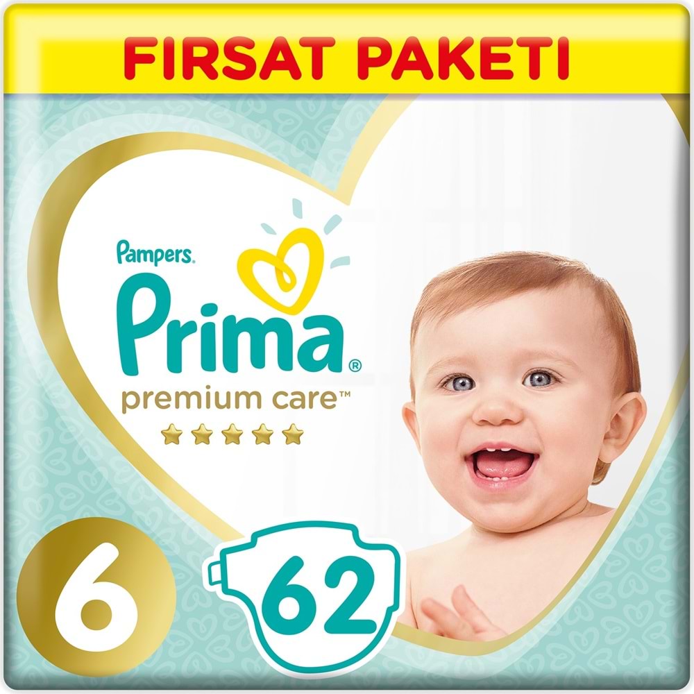 Prima Premium Care Bebek Bezi 6 Beden 13+ Extra Large 62 Adet Fırsat Pk