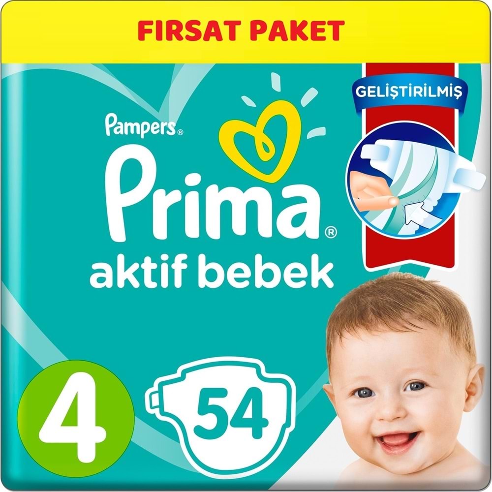Prima Bebek Bezi 4 Beden 9-14 KG Maxi 54 Adet Ekonomik Pk