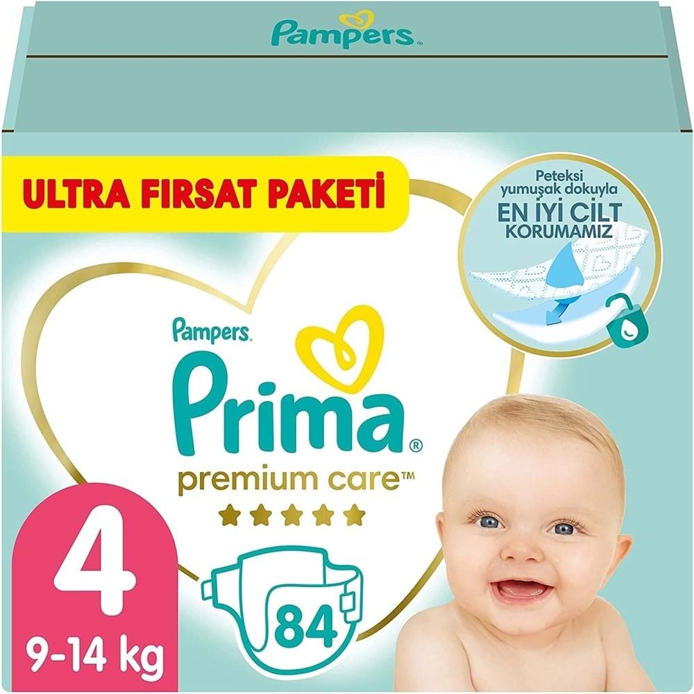 Prima Premium Care Bebek Bezi 4 Beden 9-14 KG Maxi 84 Adet Ultra Fırsat Pk