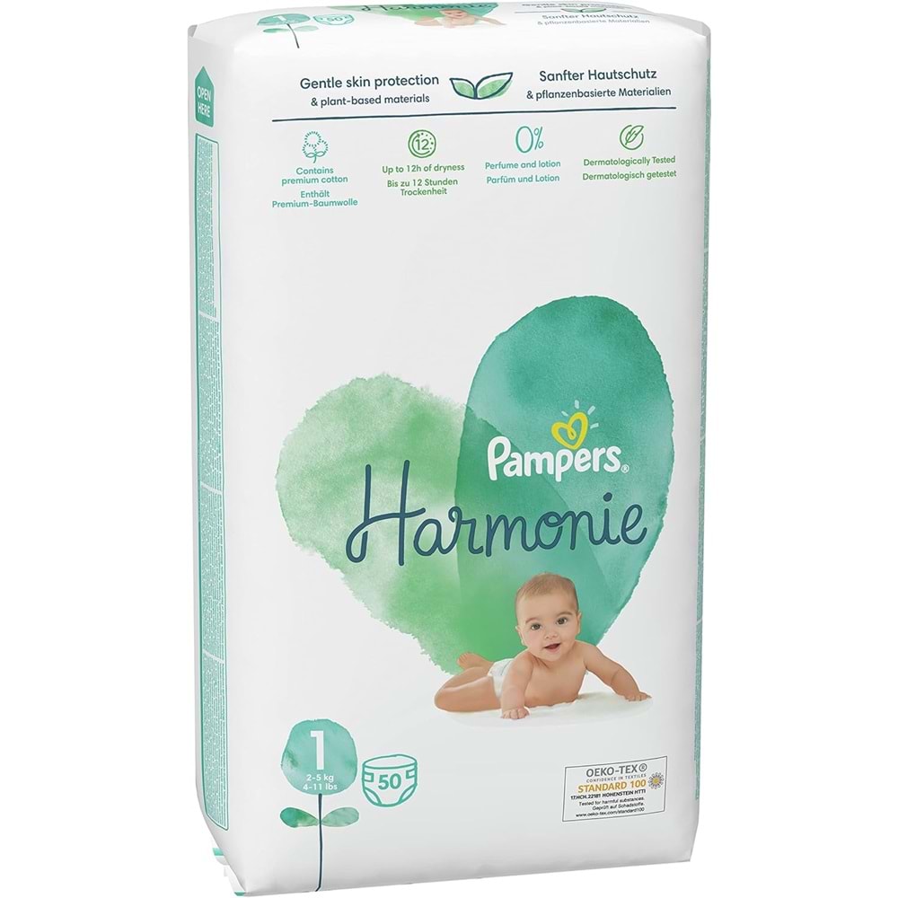 Prima Pampers Harmonie Bebek Bezi 1 Beden 2-5 KG Yeni Doğan 50 Adet Fırsat Pk