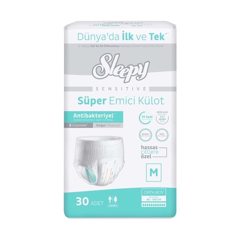Sleepy Yetişkin Bezi Emici Külot M - Orta - Medium 30 Adet Tekli Pk