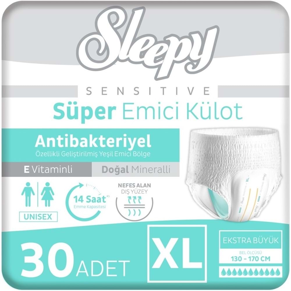 Sleepy Yetişkin Bezi Emici Külot XL - Ekstra Büyük - Extra Large 30 Adet Tekli Pk