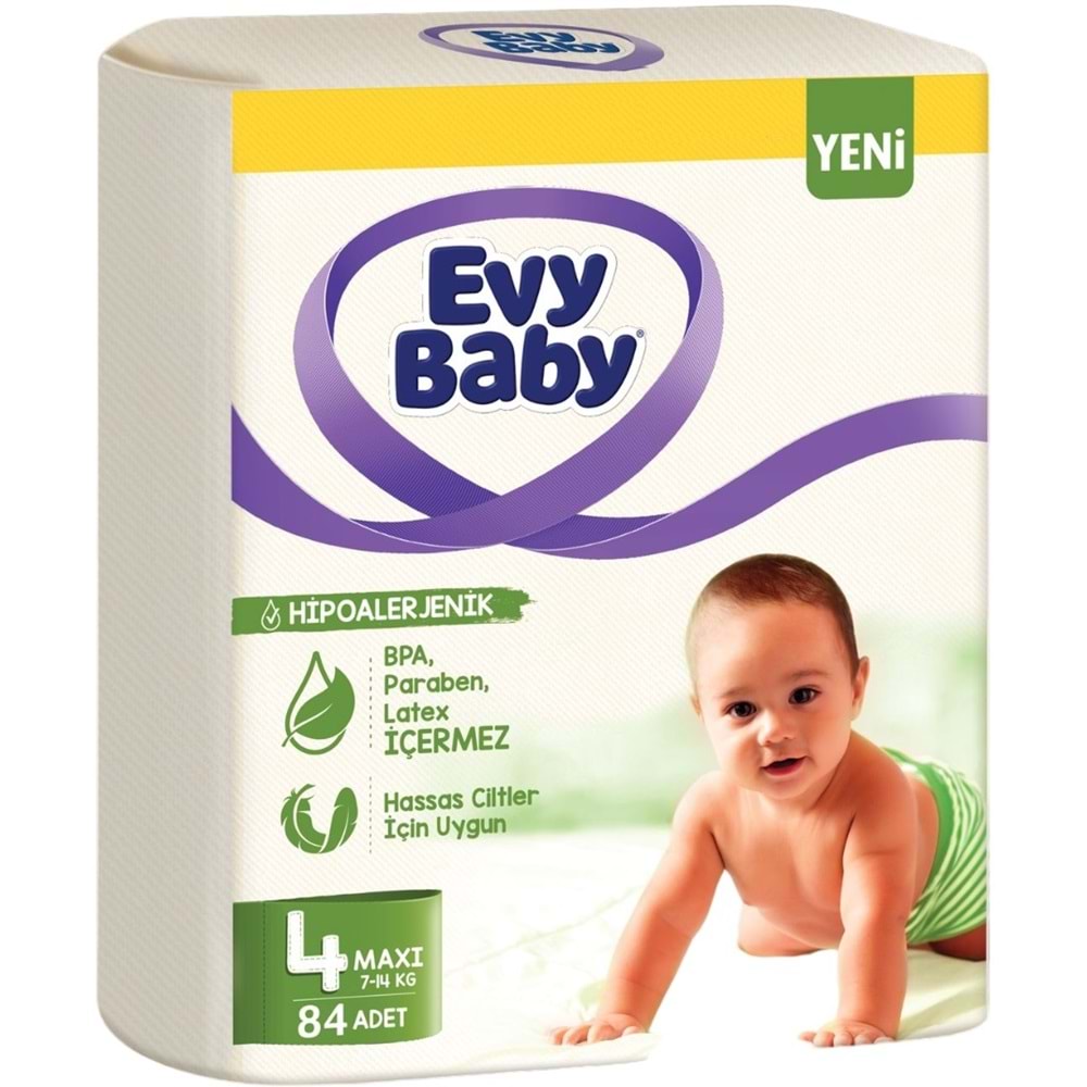 Evy Baby Bebek Bezi 4 Beden 7-14 KG Maxi 84 Adet Süper Fırsat Pk