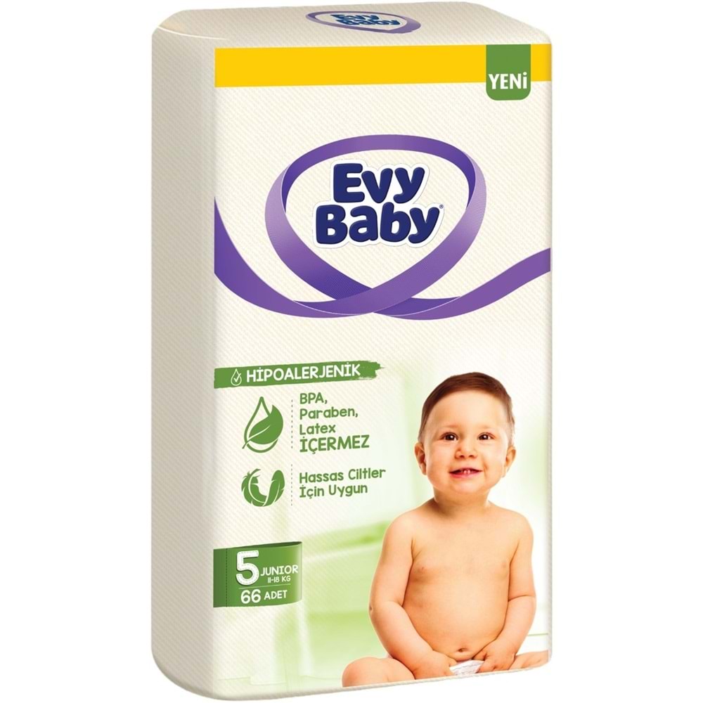Evy Baby Bebek Bezi 5 Beden 11-18 KG Junior 66 Adet Süper Fırsat Pk