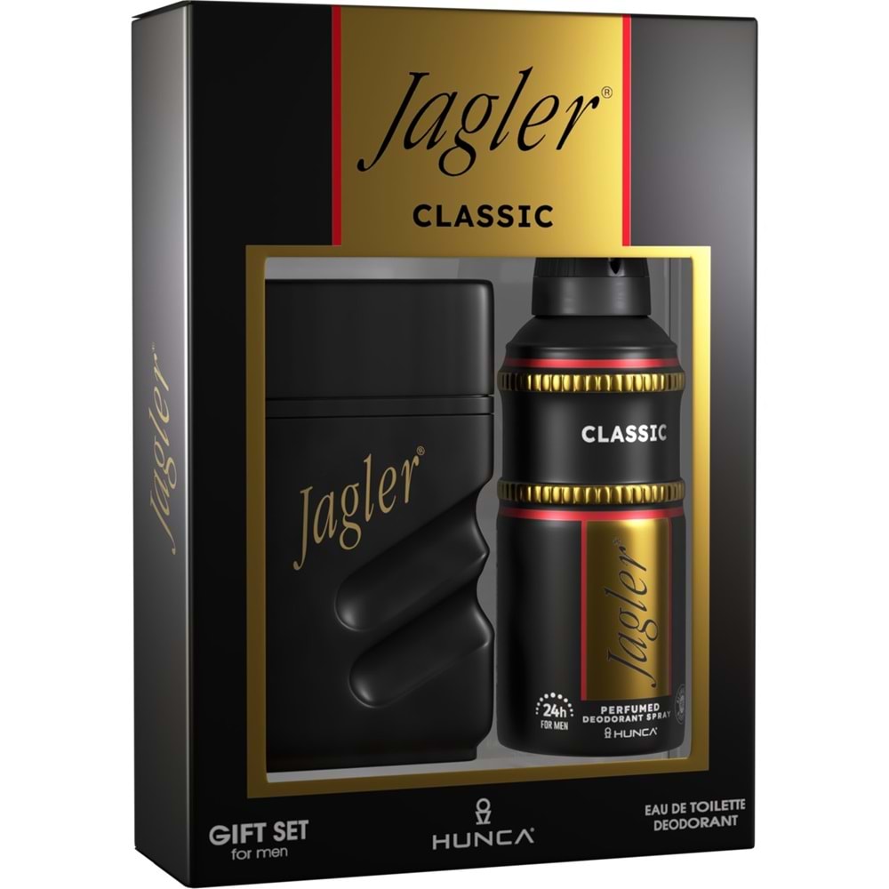 Jagler Parfüm Seti Erkek / Men 90ML Classic + 150ML Deodorant (Siyah)