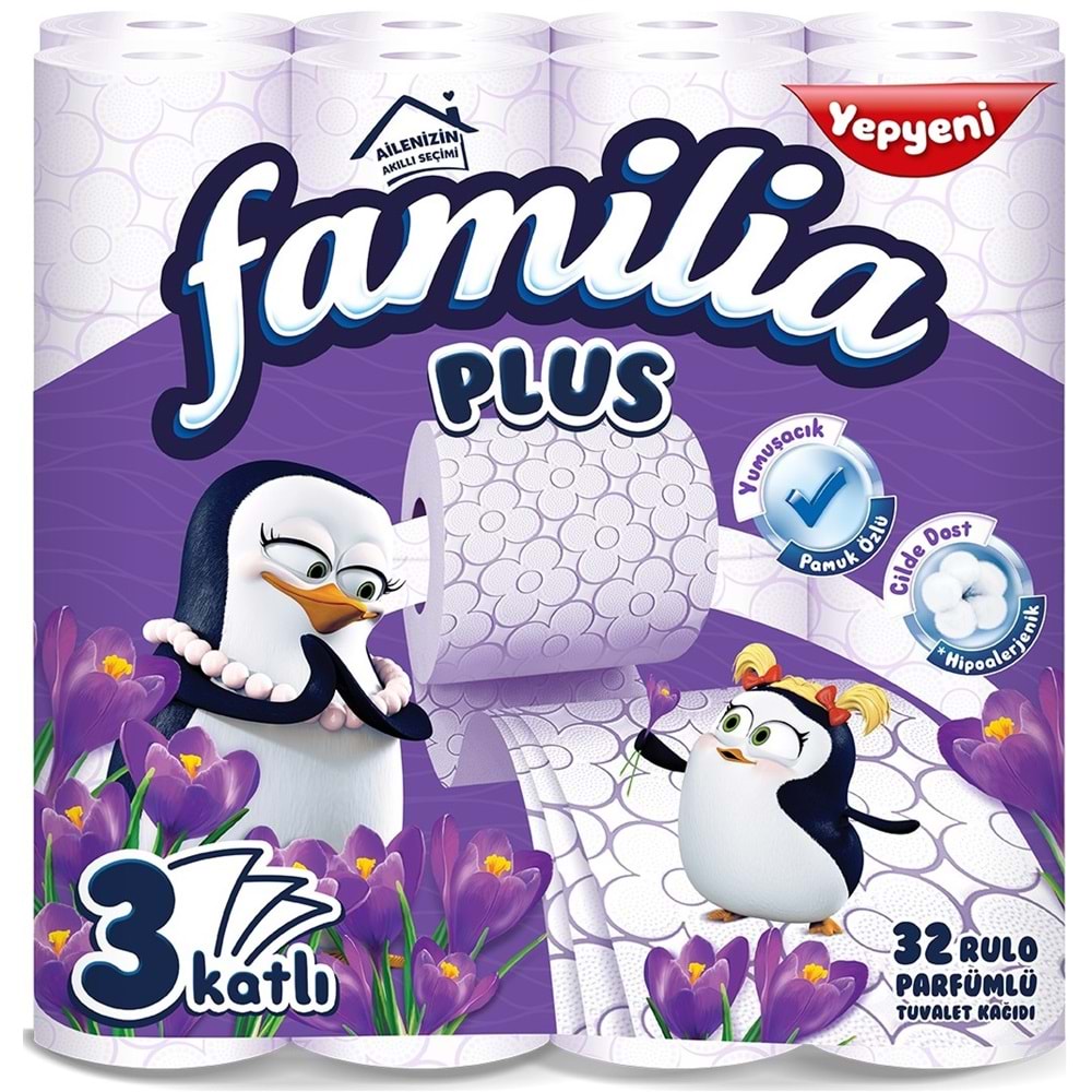 Familia Plus Tuvalet Kağıdı 3 Katlı 32 Li Paket Sihirli Çiçekler Parfümlü