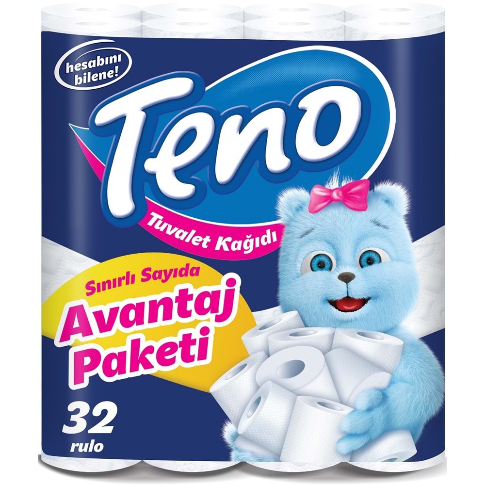 Teno Ultra Tuvalet Kağıdı Çift Katlı 32 Li (Paket Avantaj Pk Serisi)