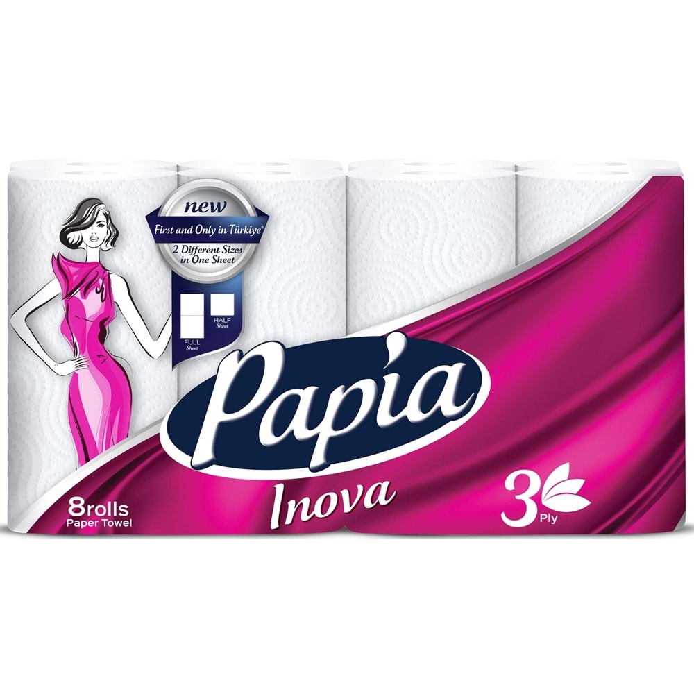 Papia kağıt Havlu 8 Li Pk (3 Katlı) Inova