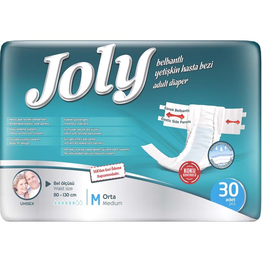 Joly Yetişkin Bezi Bel Bantlı M - Orta - Medium 30 Adet