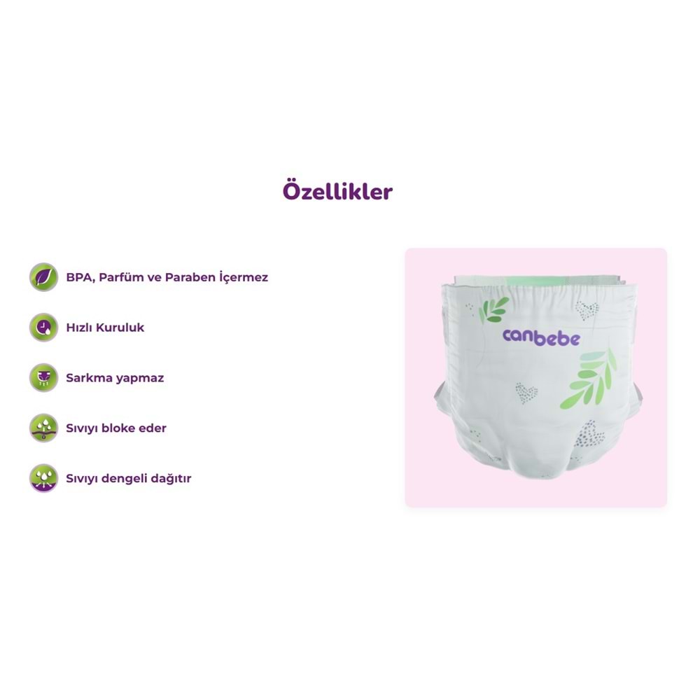 Canbebe Bebek Bezi 6 Beden 15-27 KG Exstra large 62 Adet MeGa Pk