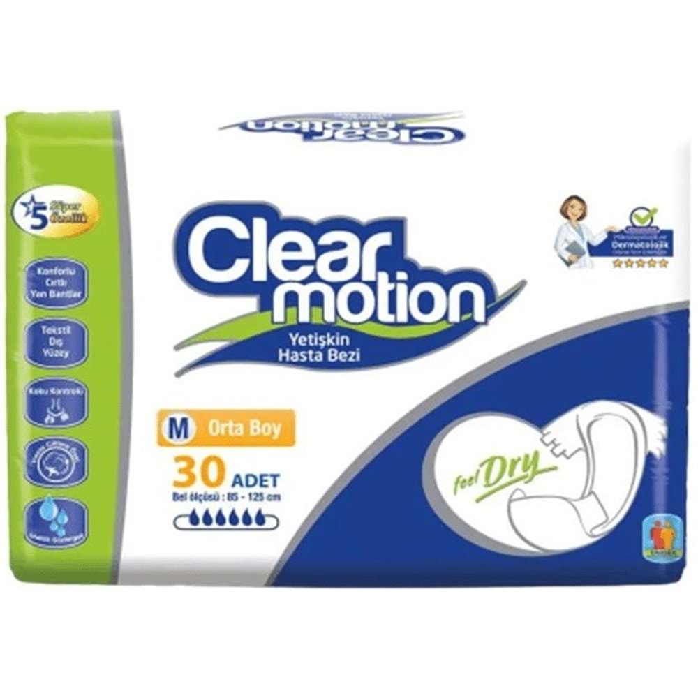 Clearmotion Yetişkin Bezi Bel Bantlı M - Orta - Medium 30 Adet