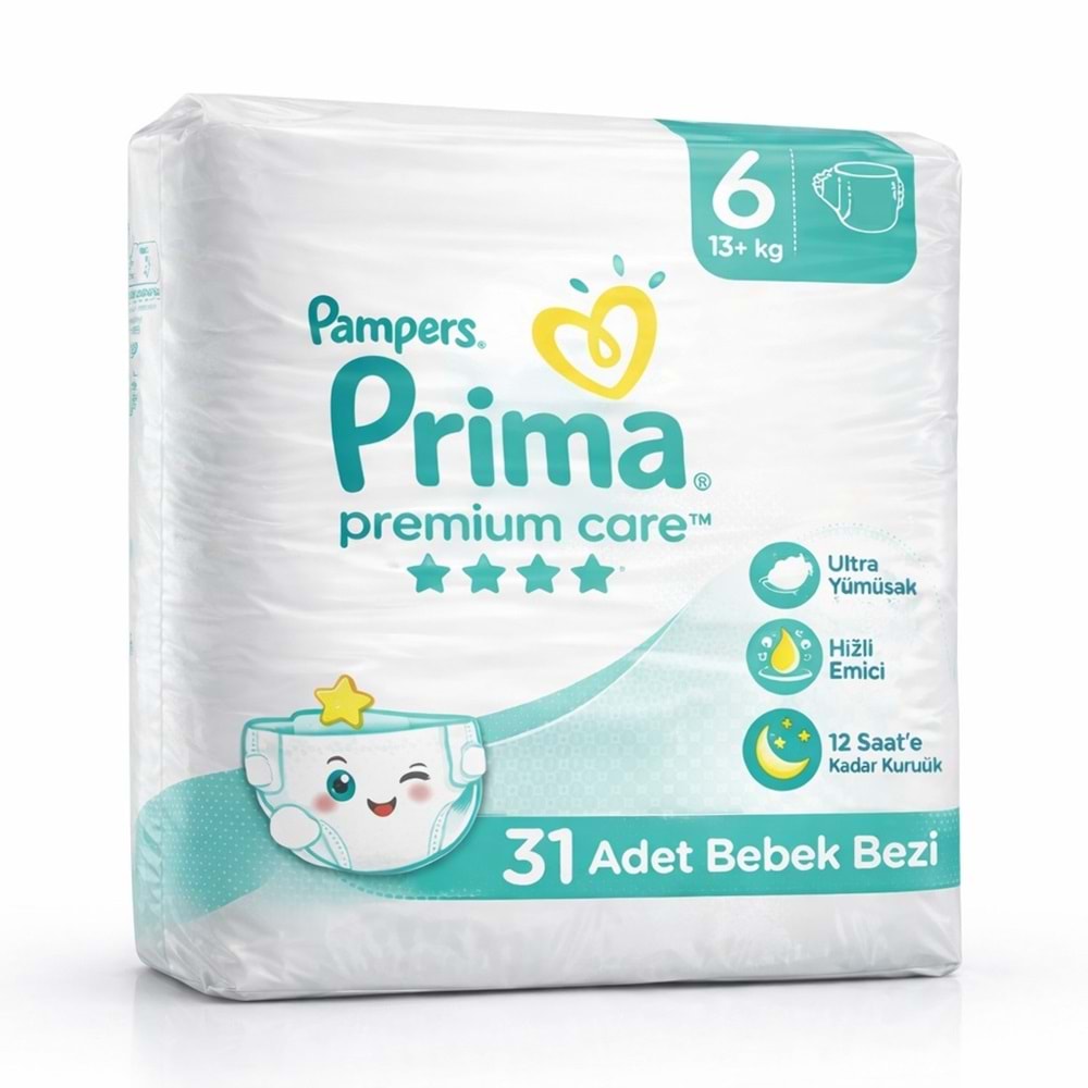 Prima Premium Care Bebek Bezi Beden:6 (13+) Extra Large 31 Adet Fırsat Pk