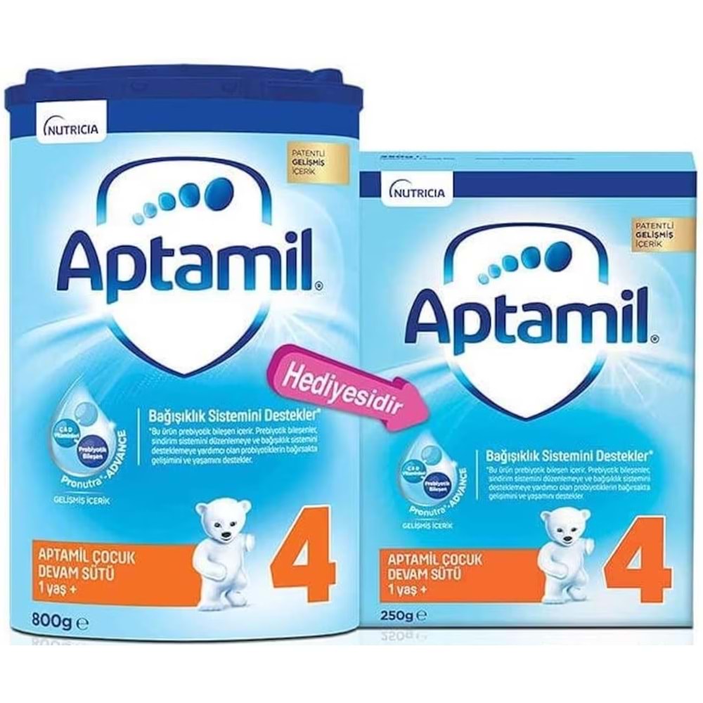 Nutrıcıa Aptamil Pronutra 1050GR (800+250GR) Devam Sütü No:4 (1 Yaş ve Üzeri) Avantaj Pk