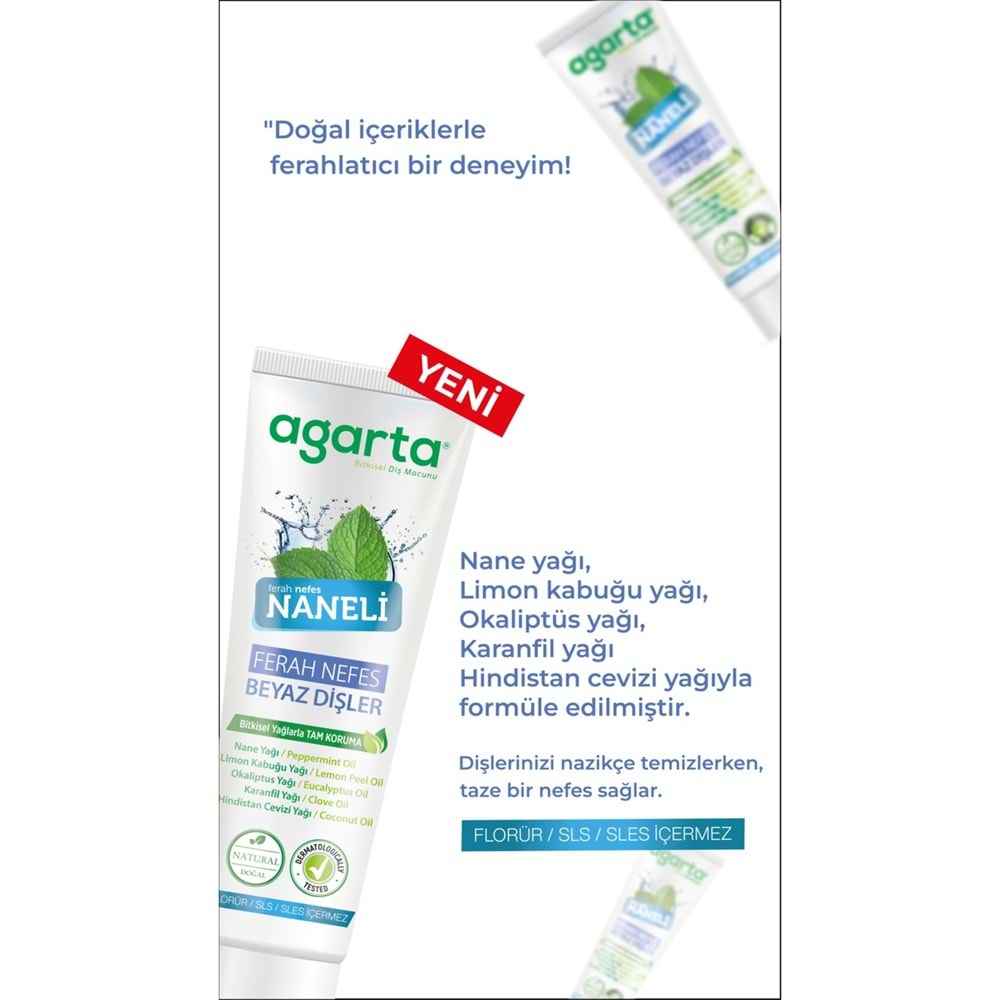 Agarta Doğal Diş Macunu 100ML Naneli