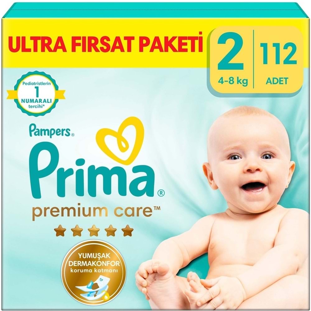 Prima Premium Care Bebek Bezi 2 Beden 4-8 KG Mini 112 Adet Utra Fırsat Pk