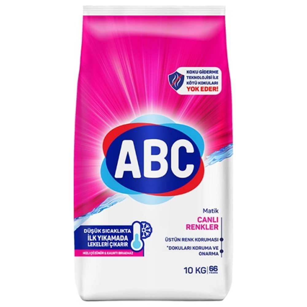 Abc Matik Toz Çamaşır Deterjanı 30Kg (3PK*10KG) Canlı Renkler (198 Yıkama)