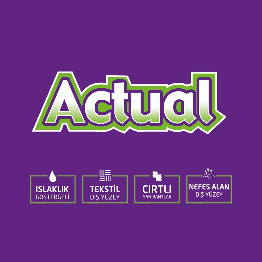 Actual Yetişkin Bezi Bel Bantlı L - Large - Büyük 120 Adet (4PK*30)