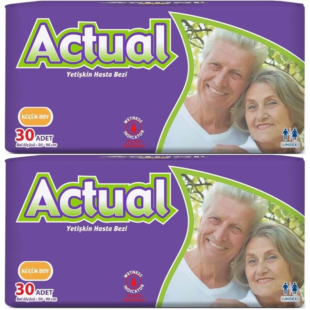Actual Yetişkin Bezi Bel Bantlı S - Small - Küçük 60 Adet (2PK*30)