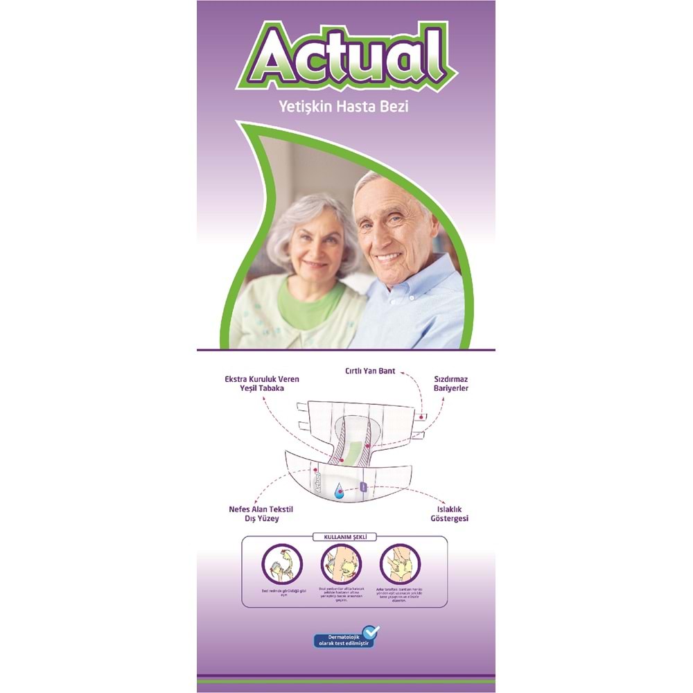 Actual Yetişkin Bezi Bel Bantlı S - Small - Küçük 240 Adet (8PK*30)