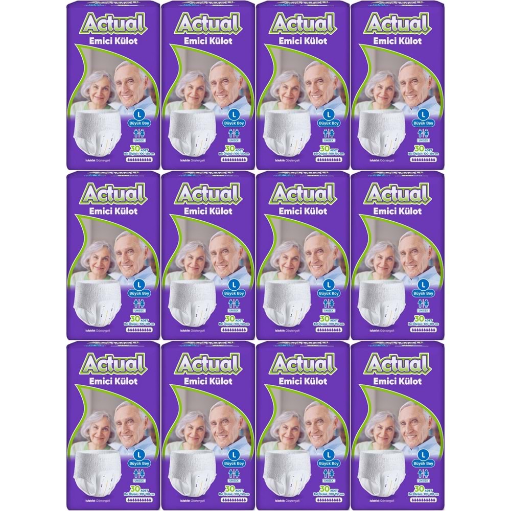 Actual Emici Külot Yetişkin Bezi L - Large - Büyük (Islaklık Göstergeli) 360 Adet (12PK*30)