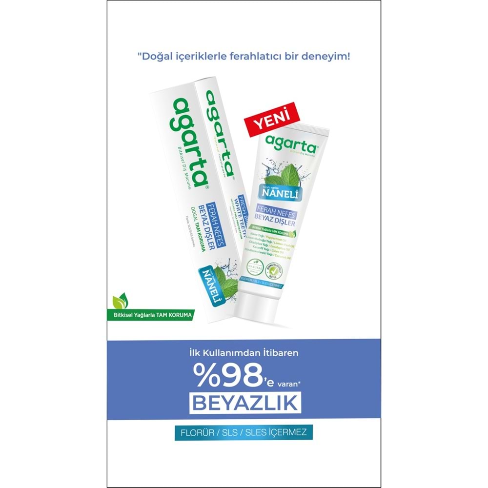 Agarta Doğal Diş Macunu 100ML Naneli (2 Li Set)