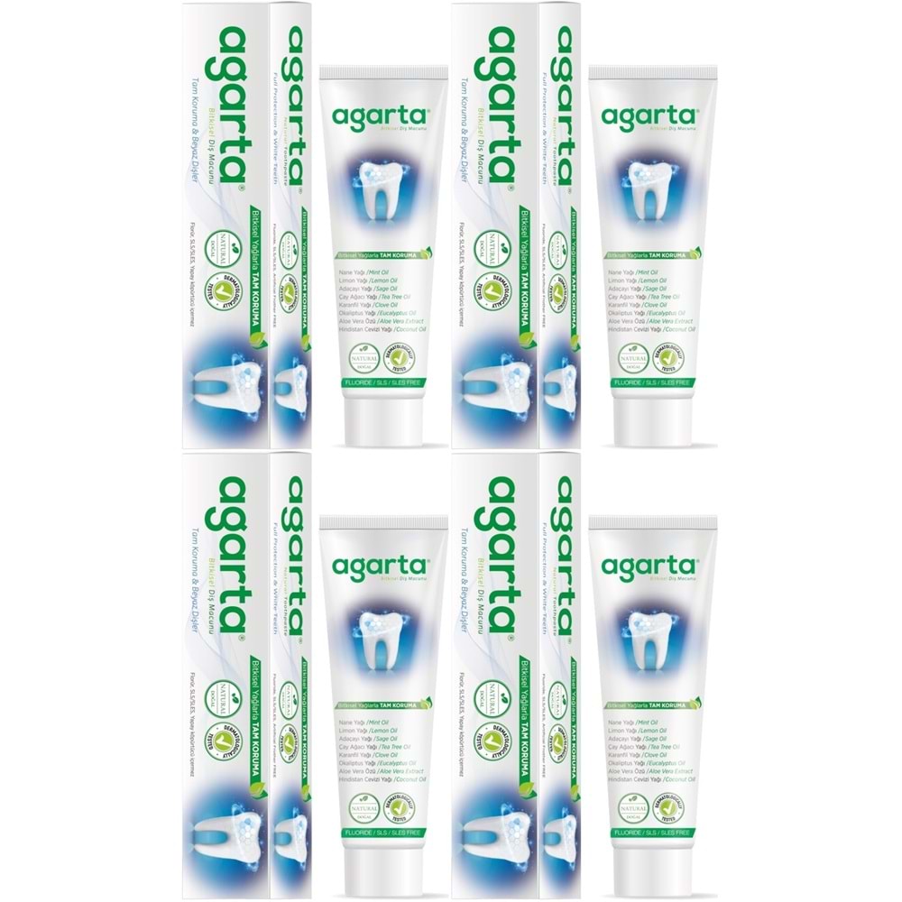 Agarta Doğal Diş Macunu 100ML Bitki Özlü (4 Lü Set)