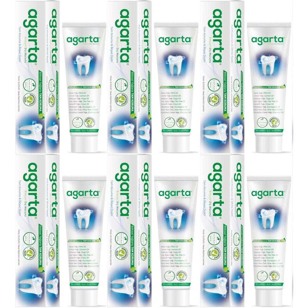 Agarta Doğal Diş Macunu 100ML Bitki Özlü (6 Lı Set)