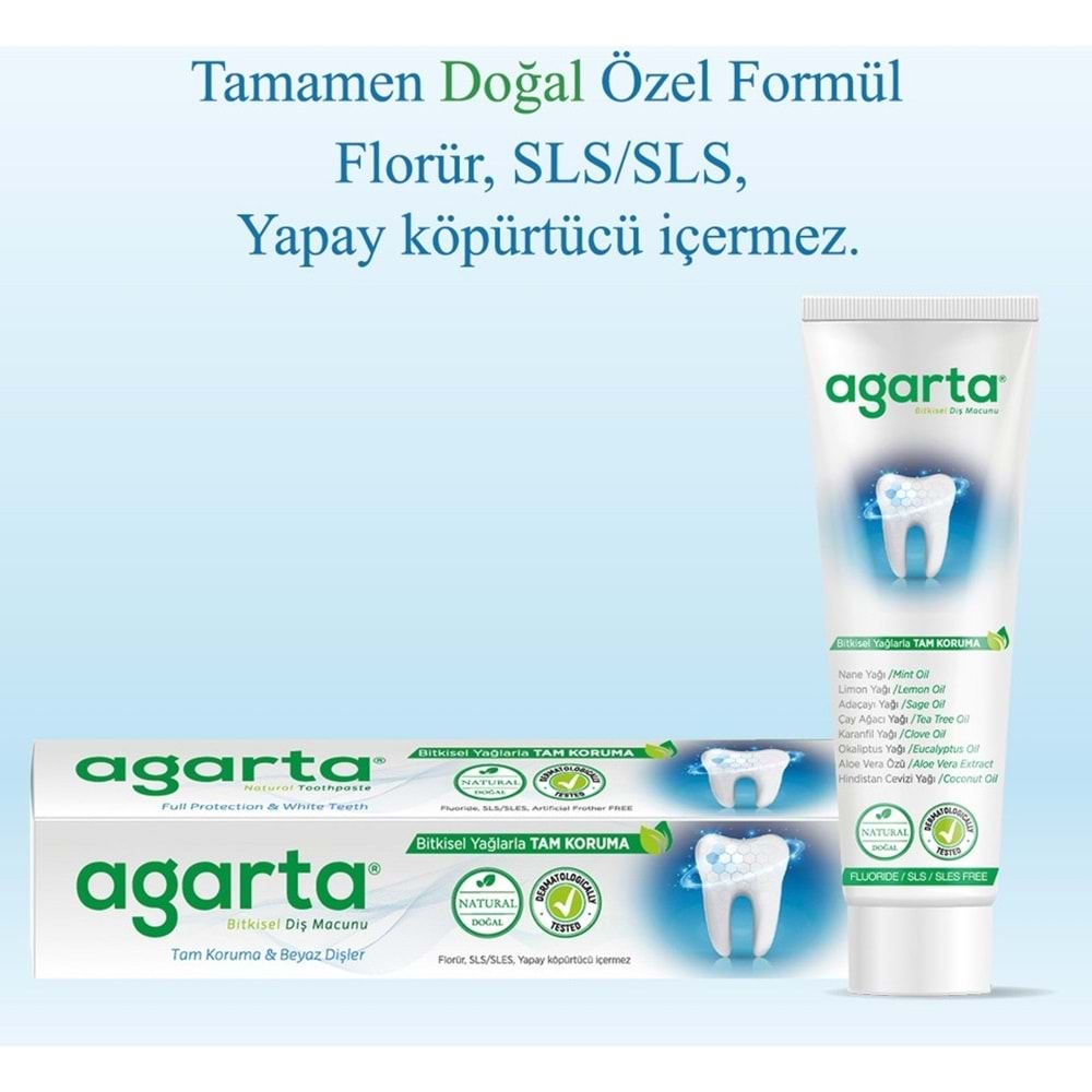 Agarta Doğal Diş Macunu 100ML Bitki Özlü (6 Lı Set)