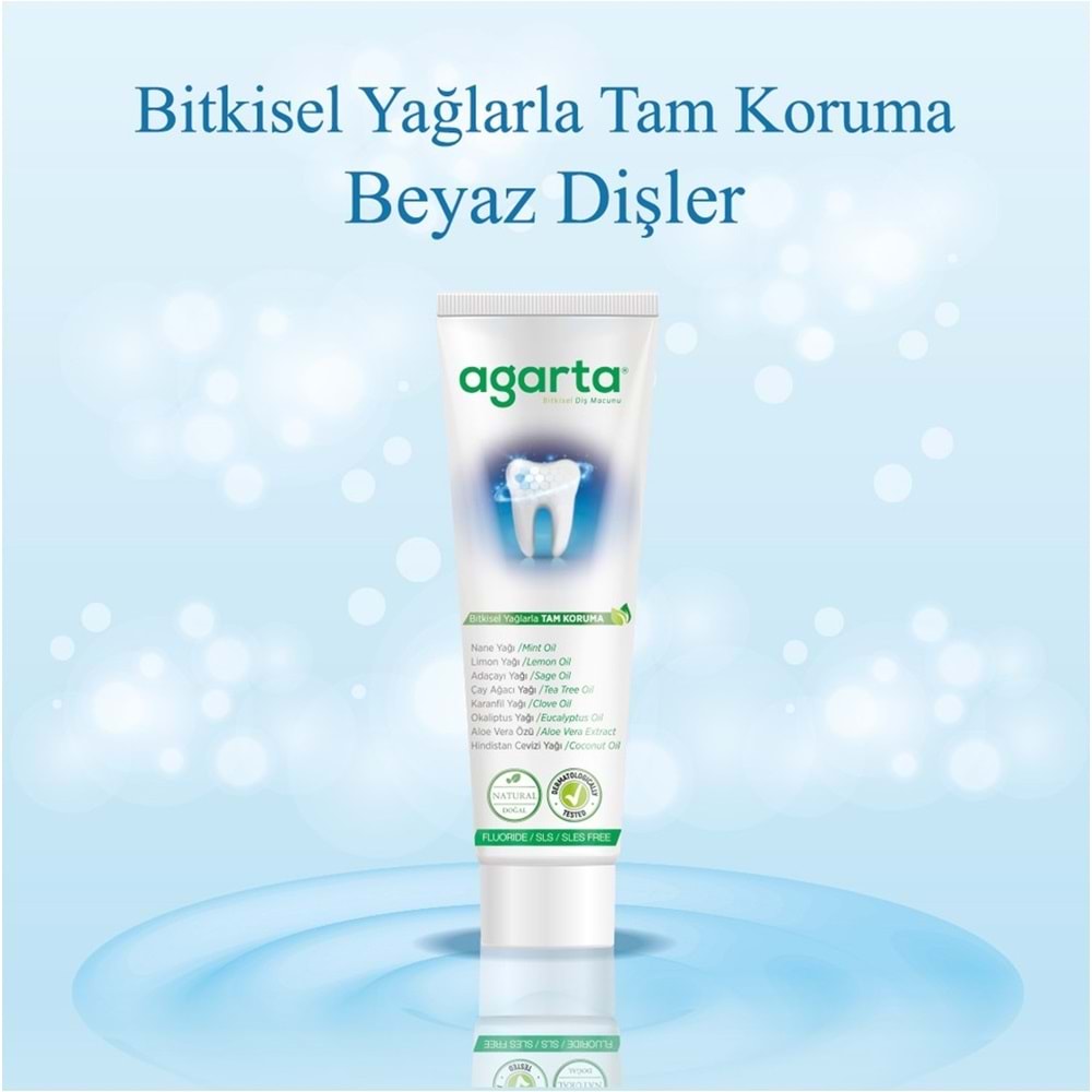 Agarta Doğal Diş Macunu 100ML Bitki Özlü (6 Lı Set)