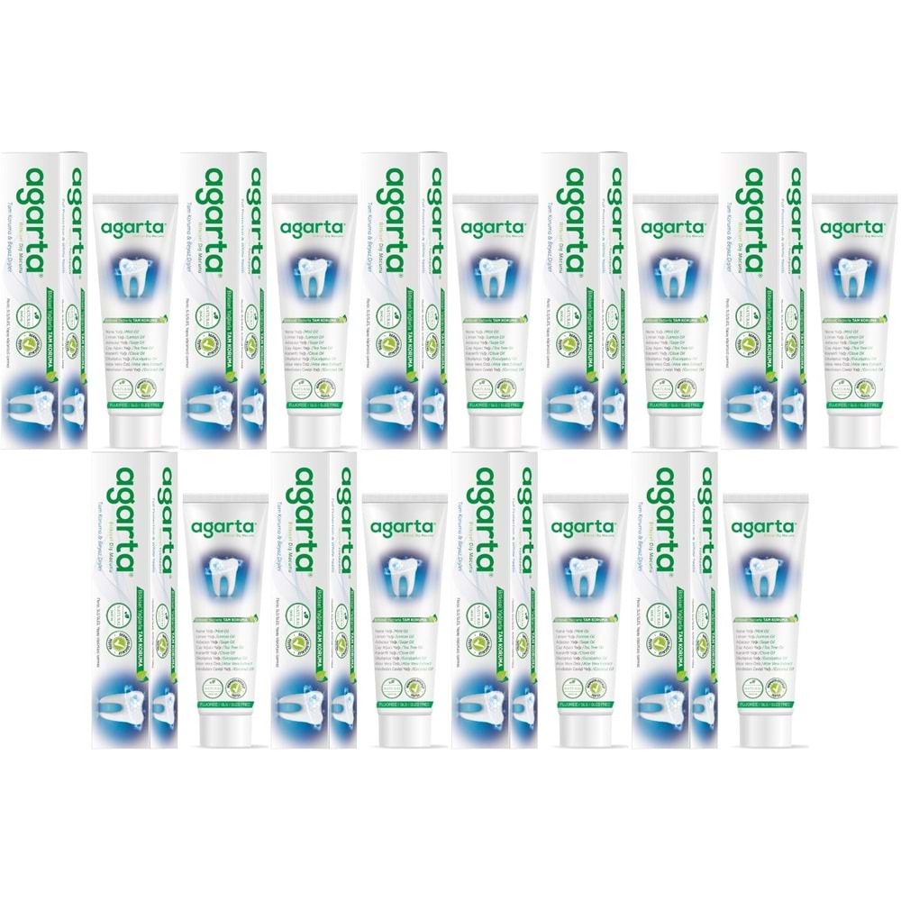 Agarta Doğal Diş Macunu 100ML Bitki Özlü (9 Lu Set)