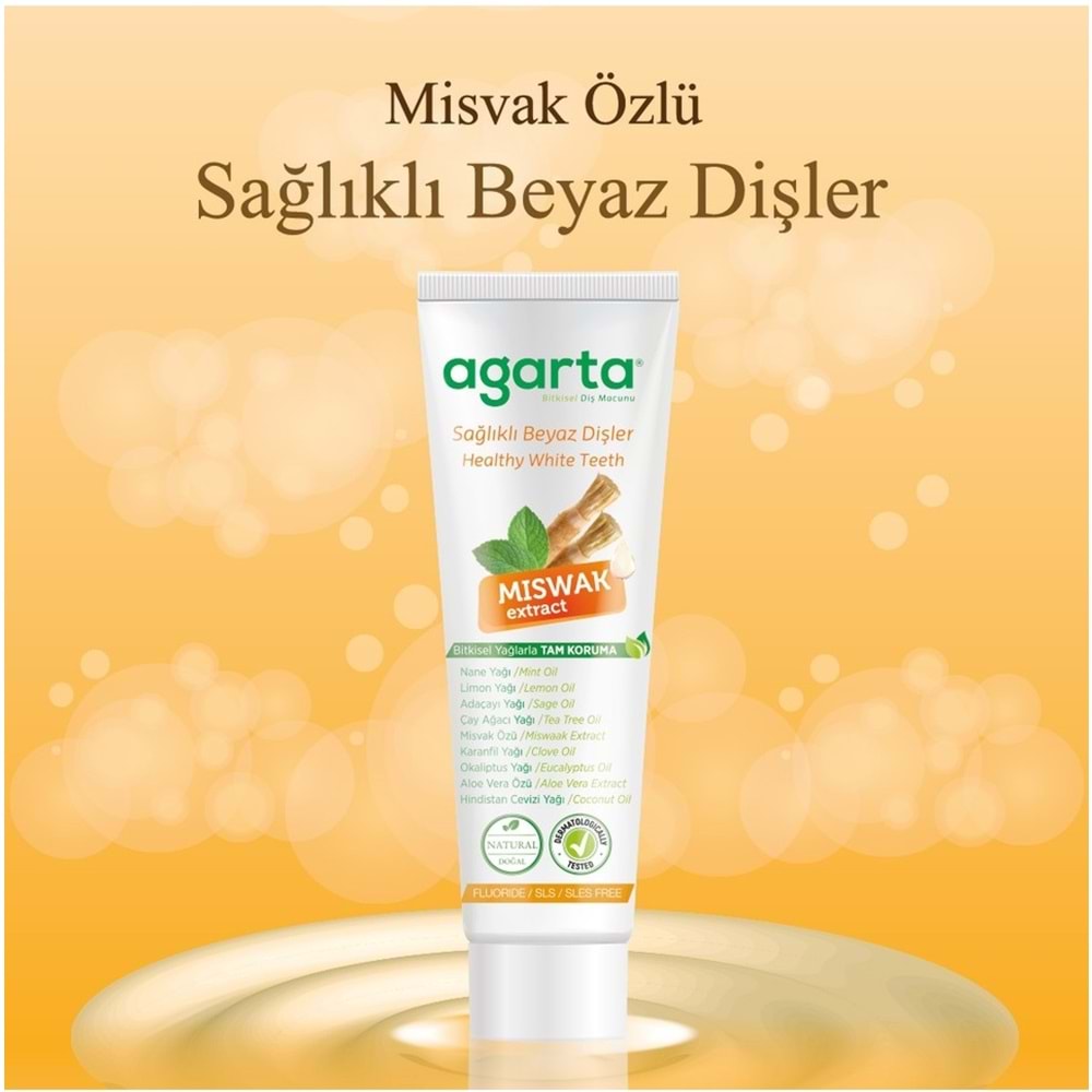Agarta Doğal Diş Macunu 100ML Misvak özlü (9 Lu Set)