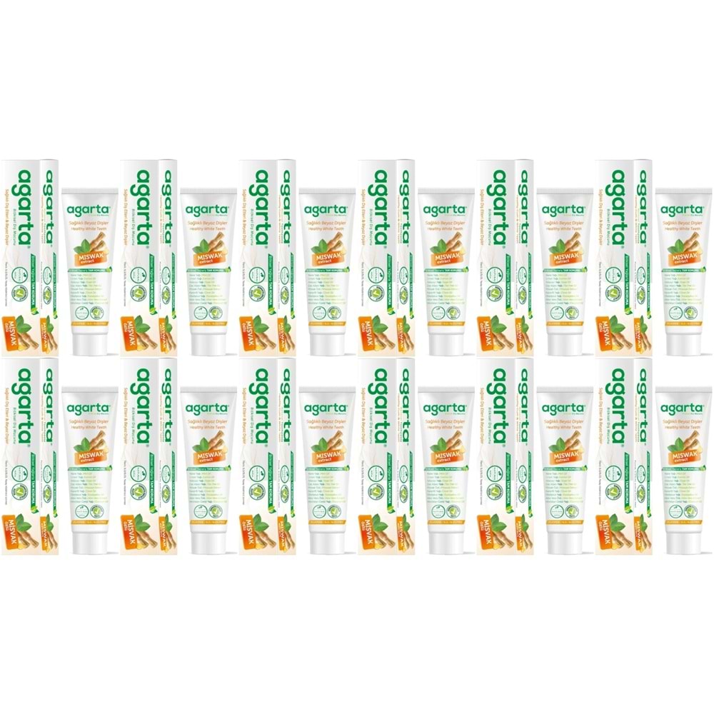 Agarta Doğal Diş Macunu 100ML Misvak özlü (12 Li Set)