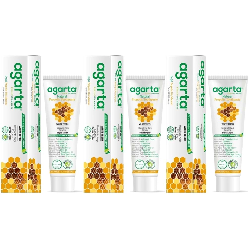 Agarta Doğal Diş Macunu 100ML Propolisli (3 Lü Set)