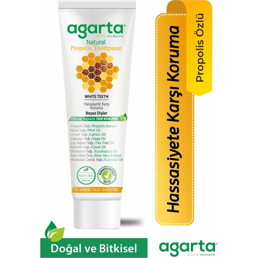 Agarta Doğal Diş Macunu 100ML Propolisli (3 Lü Set)