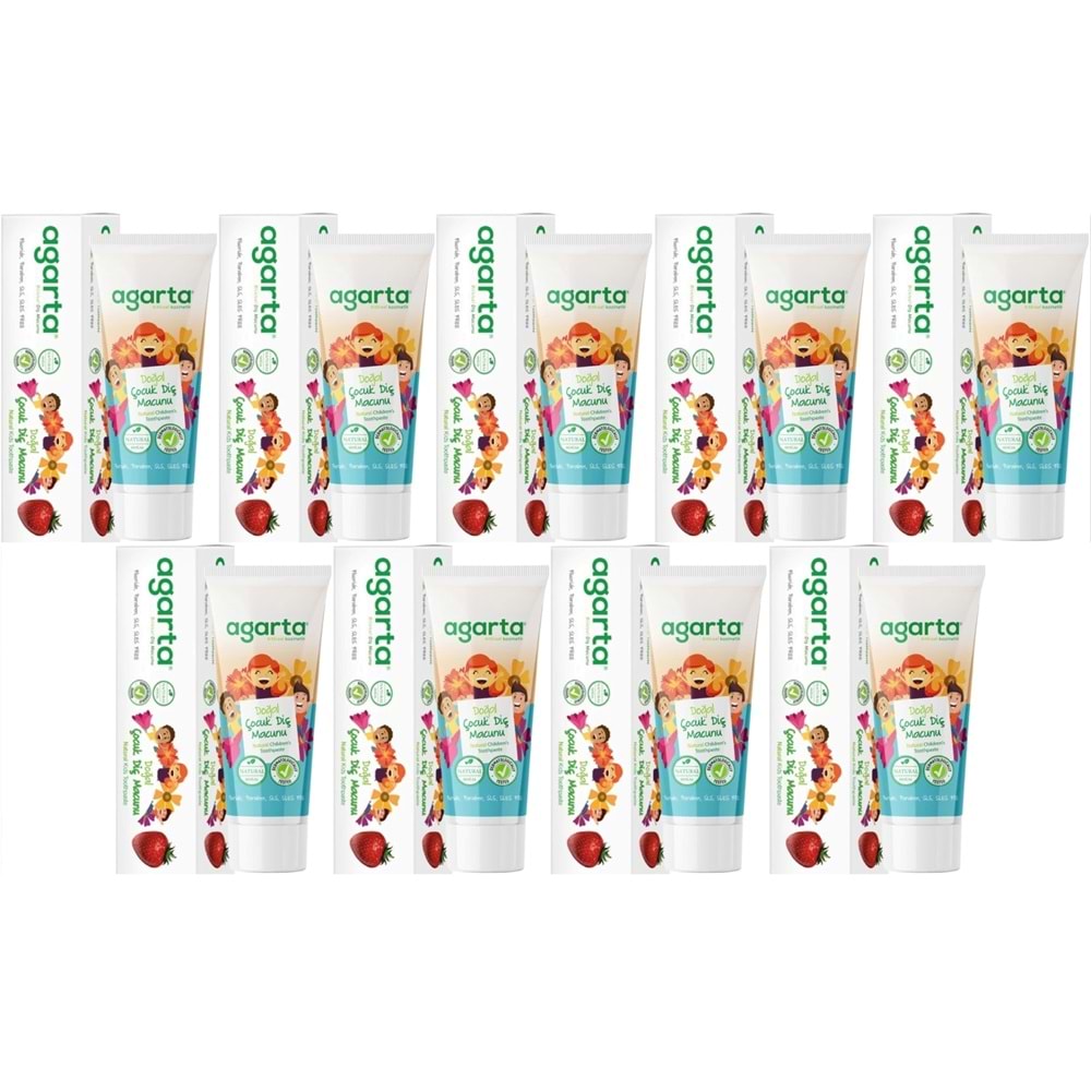 Agarta Doğal Diş Macunu 75ML Çocuk (9 Lu Set)