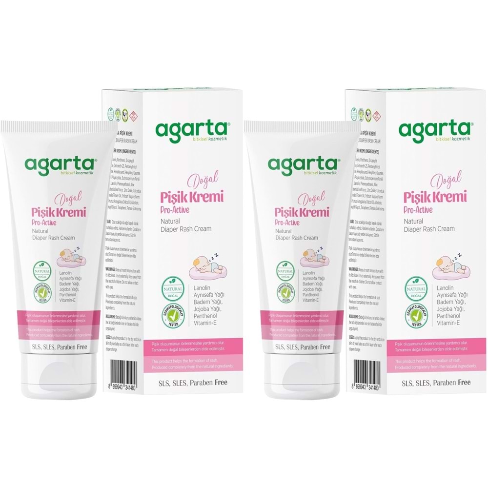 Agarta Doğal Pişik Kremi 100ML (2 Li Set)