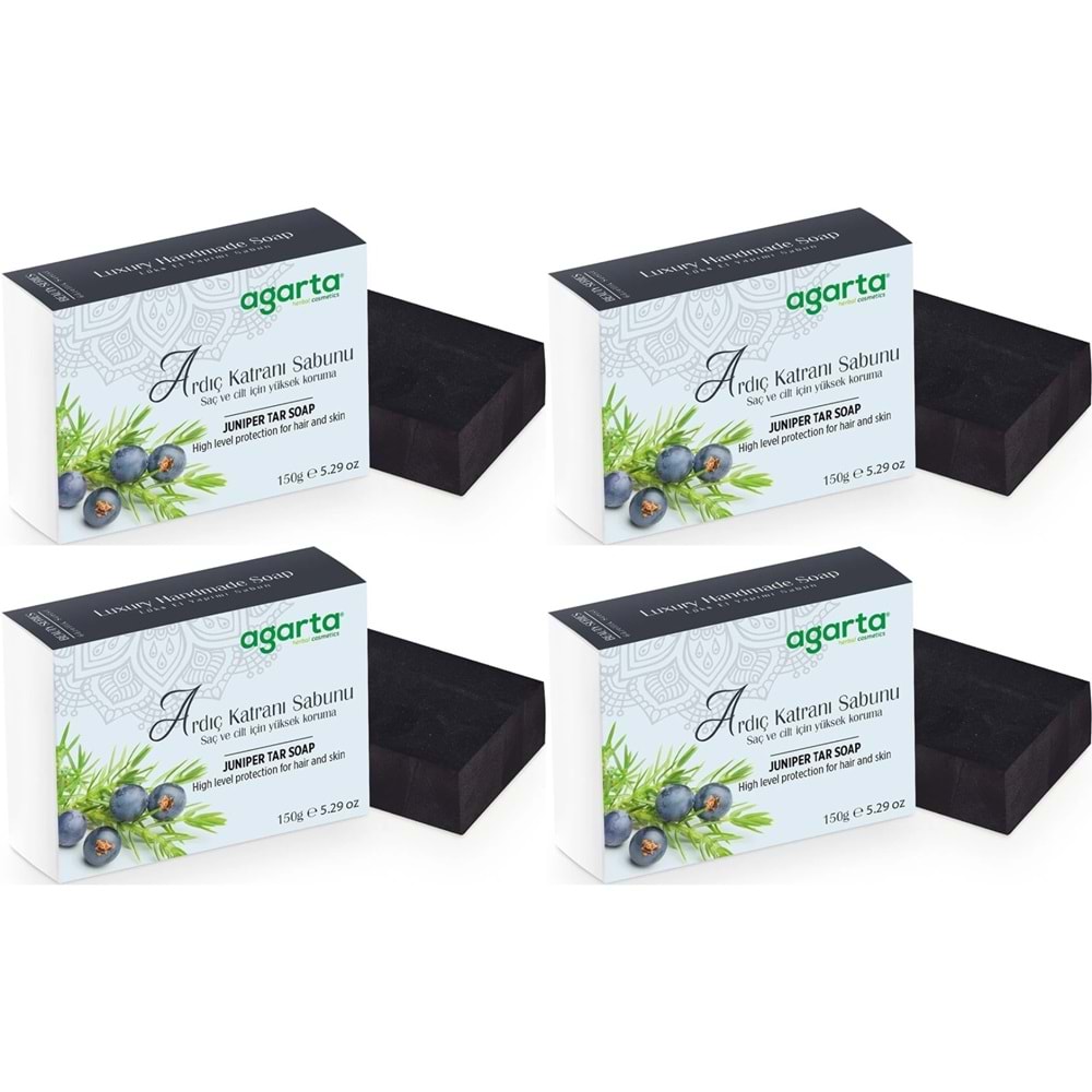 Agarta El Yapımı Doğal Sabun 150GR Ardıç Katranı (4 Lü Set)