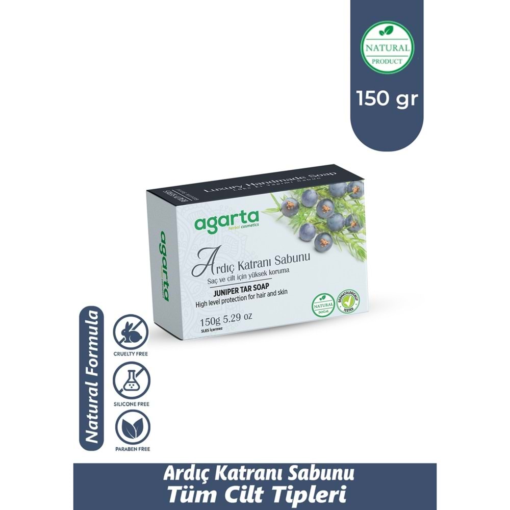 Agarta El Yapımı Doğal Sabun 150GR Ardıç Katranı (4 Lü Set)