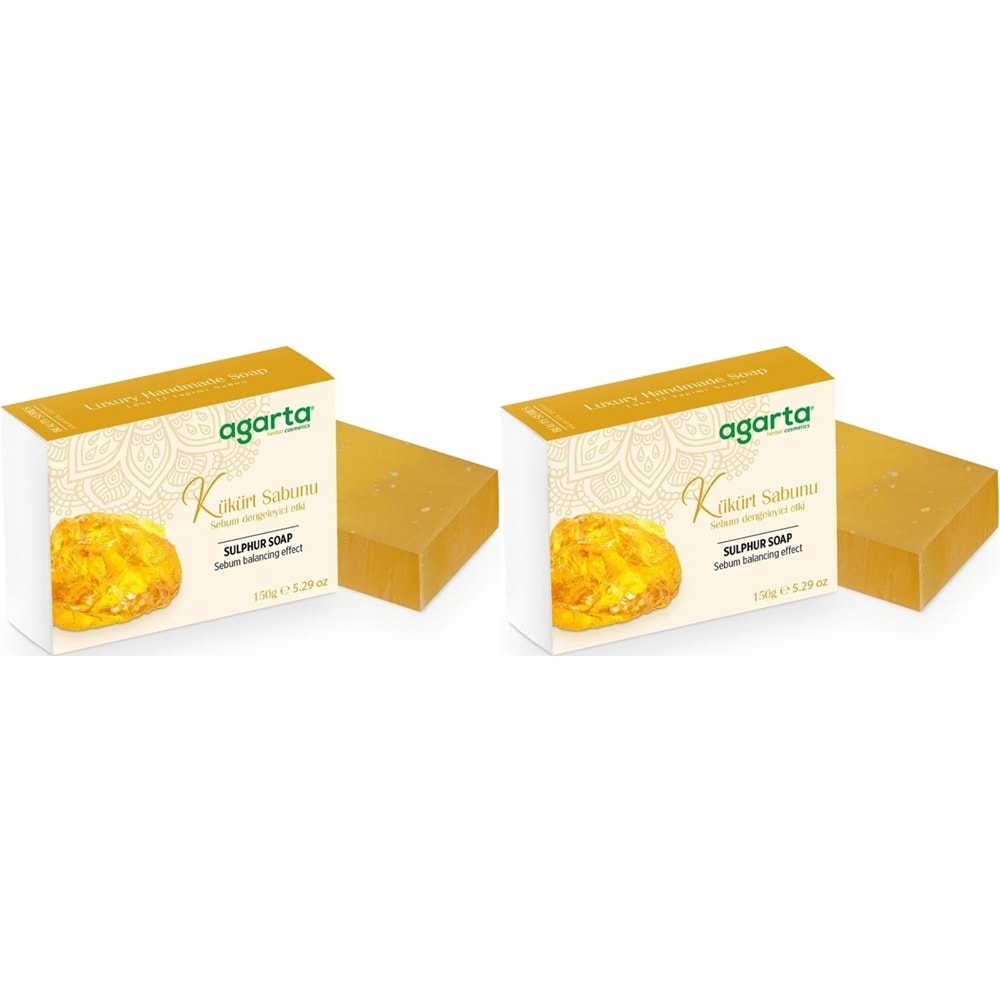 Agarta El Yapımı Doğal Sabun 150GR Kükürt (2 Li Set)