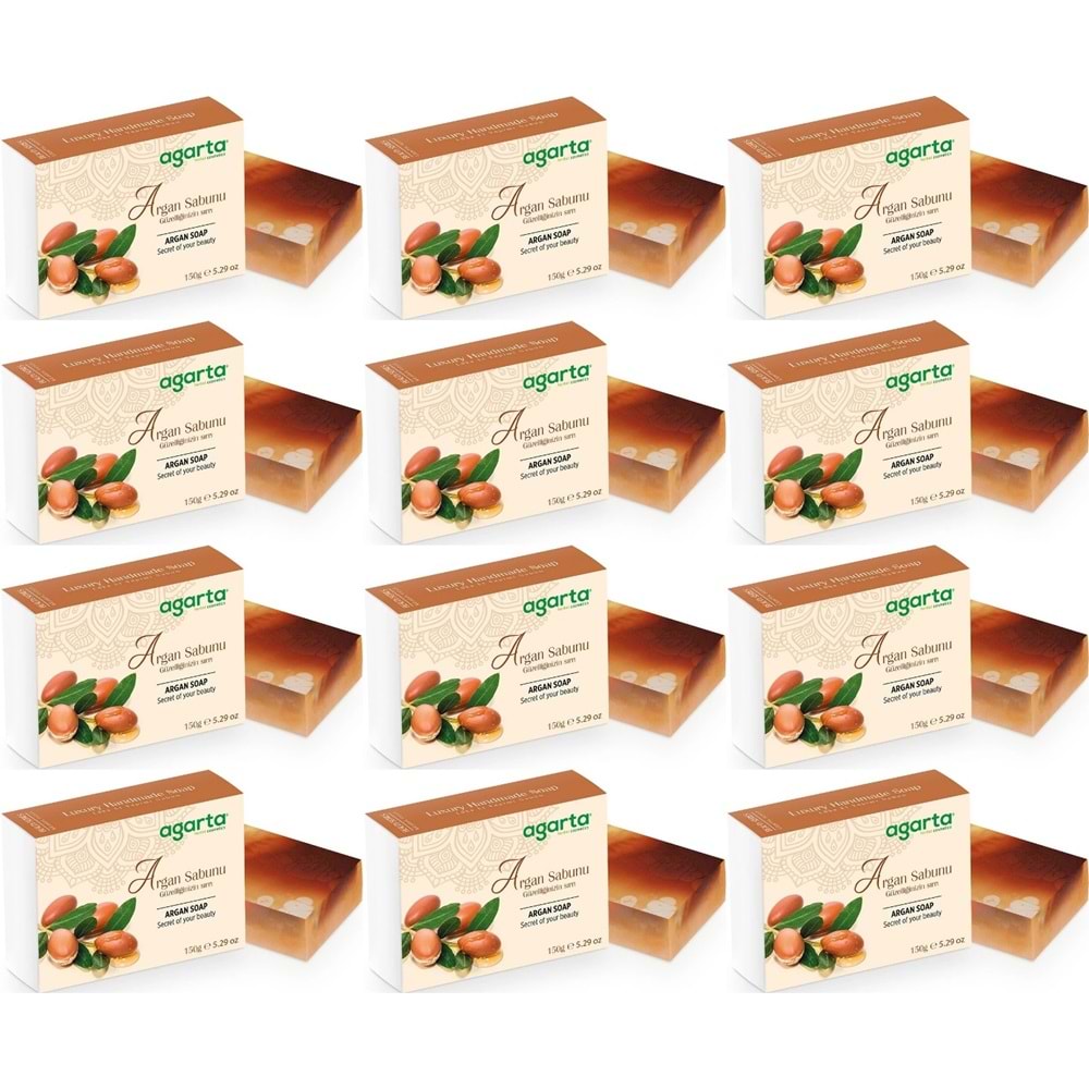 Agarta El Yapımı Doğal Sabun 150GR Argan (12 Li Set)