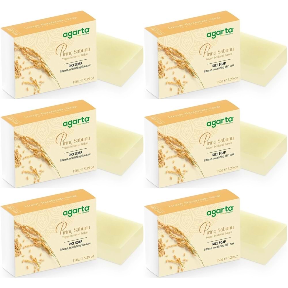 Agarta El Yapımı Doğal Sabun 150GR Pirinç (6 Lı Set)