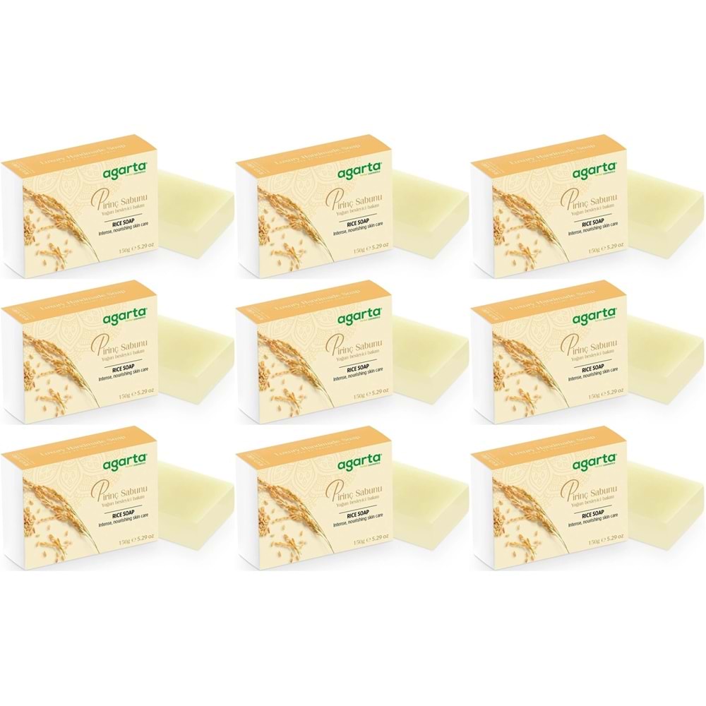 Agarta El Yapımı Doğal Sabun 150GR Pirinç (9 Lu Set)