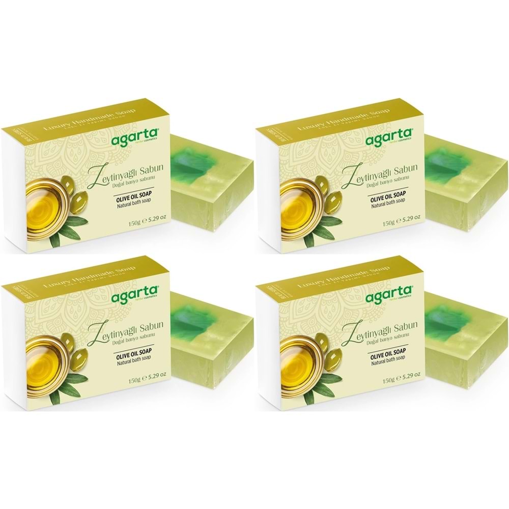 Agarta El Yapımı Doğal Sabun 150GR Zeytinyağlı (4 Lü Set)
