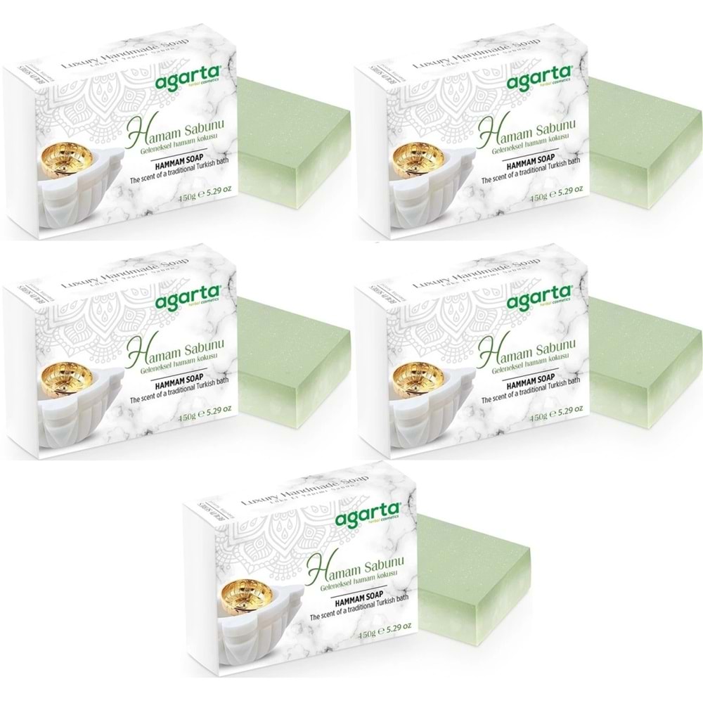 Agarta El Yapımı Doğal Sabun 150GR Hamam (5 Li Set)